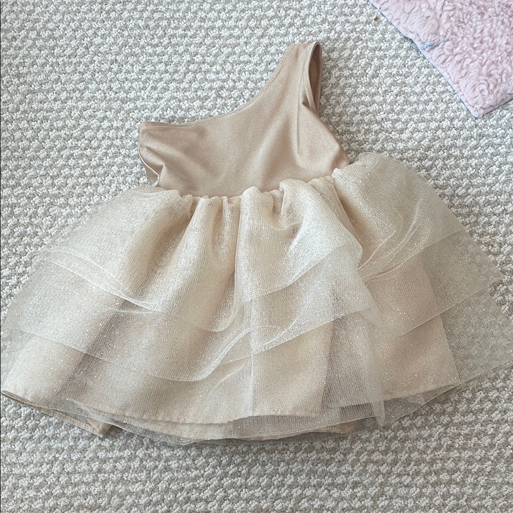 Belle Threads Elegant One-Shoulder Dress with Glitter Tulle Skirt